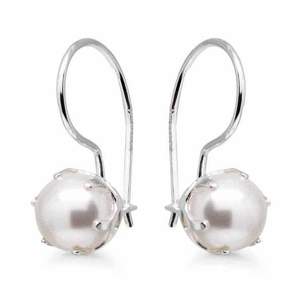 SILVERÖRHÄNGEN PÄRLOR 6mm