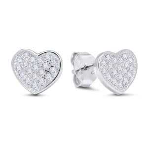 SILVERÖRHÄNGEN HJÄRTA MED ZIRKONER