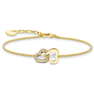 THOMAS SABO ARMBAND SAMMANLÄNKADE HJÄRTAN GULDFÖRGYLLT