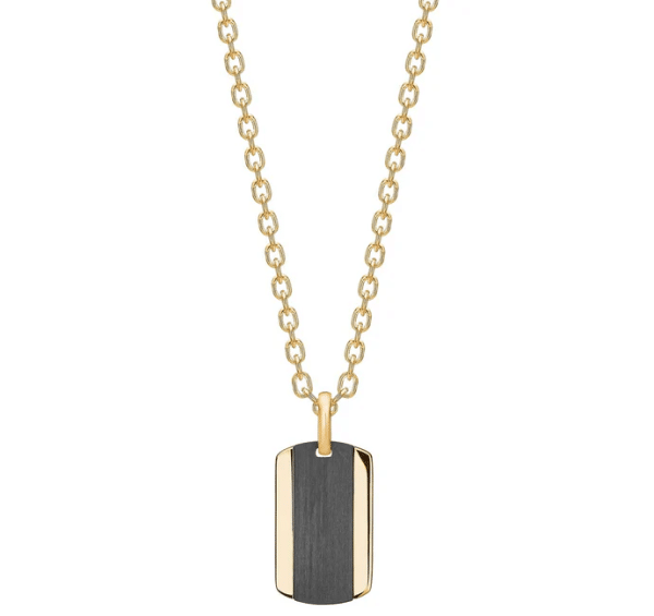SON OF NOA STÅLHALSBAND MED KOLFIBER GULDFÖRGYLLT