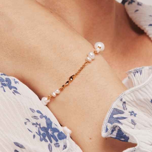 SPARV CREAM ARMBAND GULDFÖRGYLLT - Bild 2