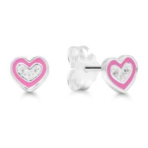 SILVERÖRHÄNGEN ROSA HJÄRTA