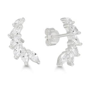 SILVERÖRHÄNGEN MED ZIRKONER I BÅGFORM