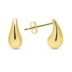 SILVERÖRHÄNGEN DROPPFORMAD GULDFÖRGYLLD