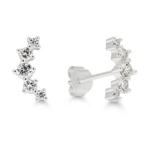 SILVERÖRHÄNGEN MED ZIRKONER I BÅGFORM