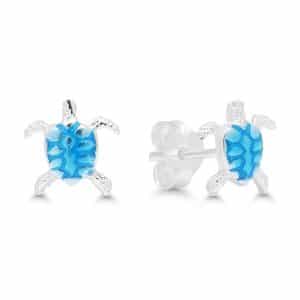 SILVERÖRHÄNGEN SKÖLDPADDA BLÅ